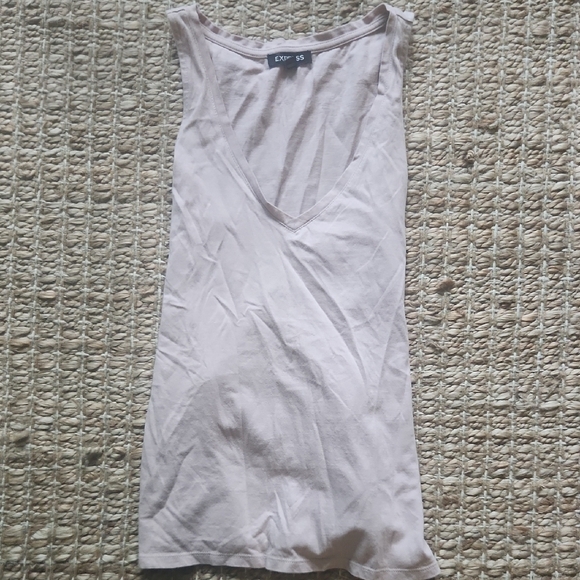 Express Fitted Gray Sleeveless Tank Top - Picture 1 of 3